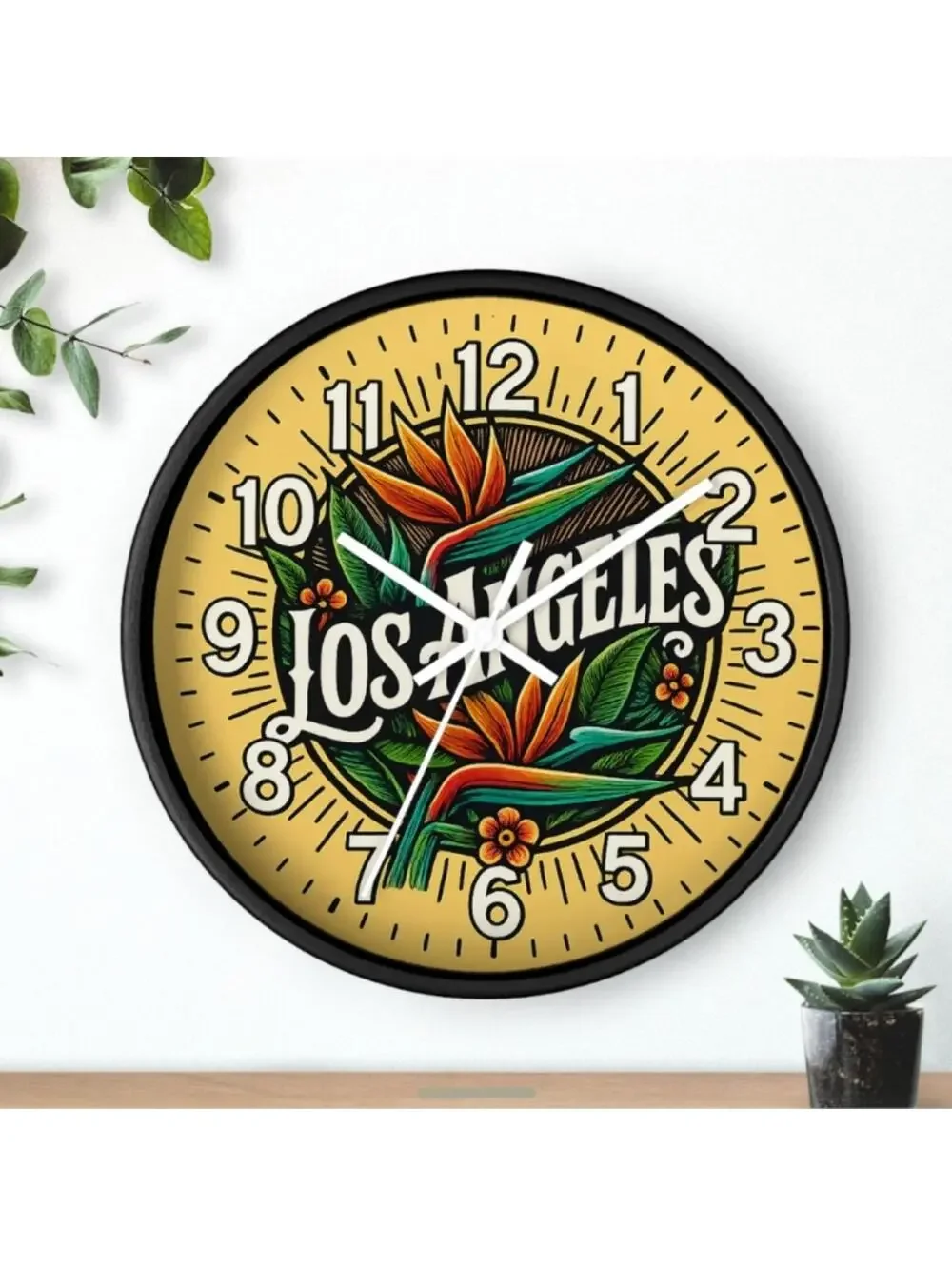 Los Angeles Glow In The Dark Wall Clock New!